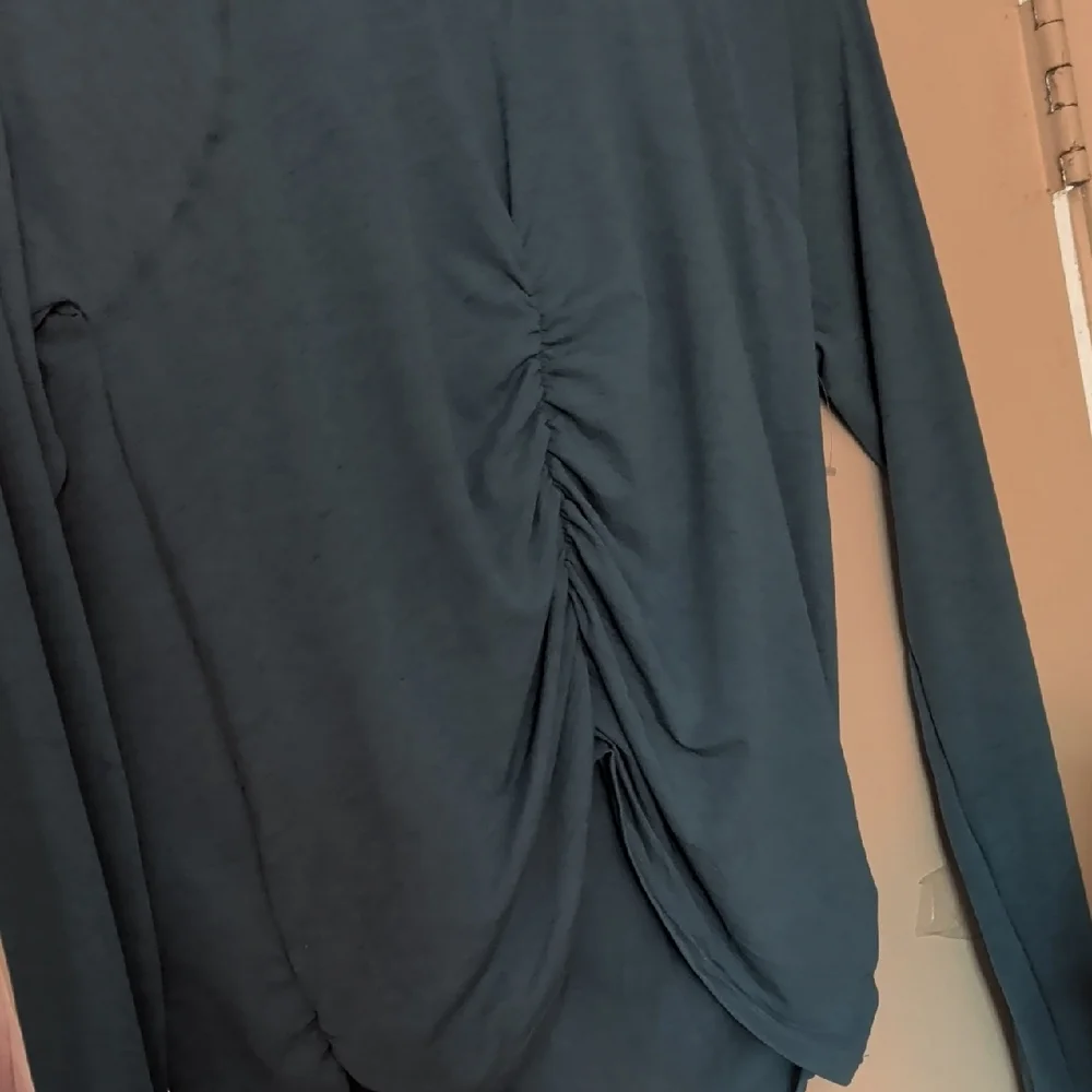 FP Movement by Free People Long-Sleeve Ruched Back Top - Teal Blue - Picture 2 of 5